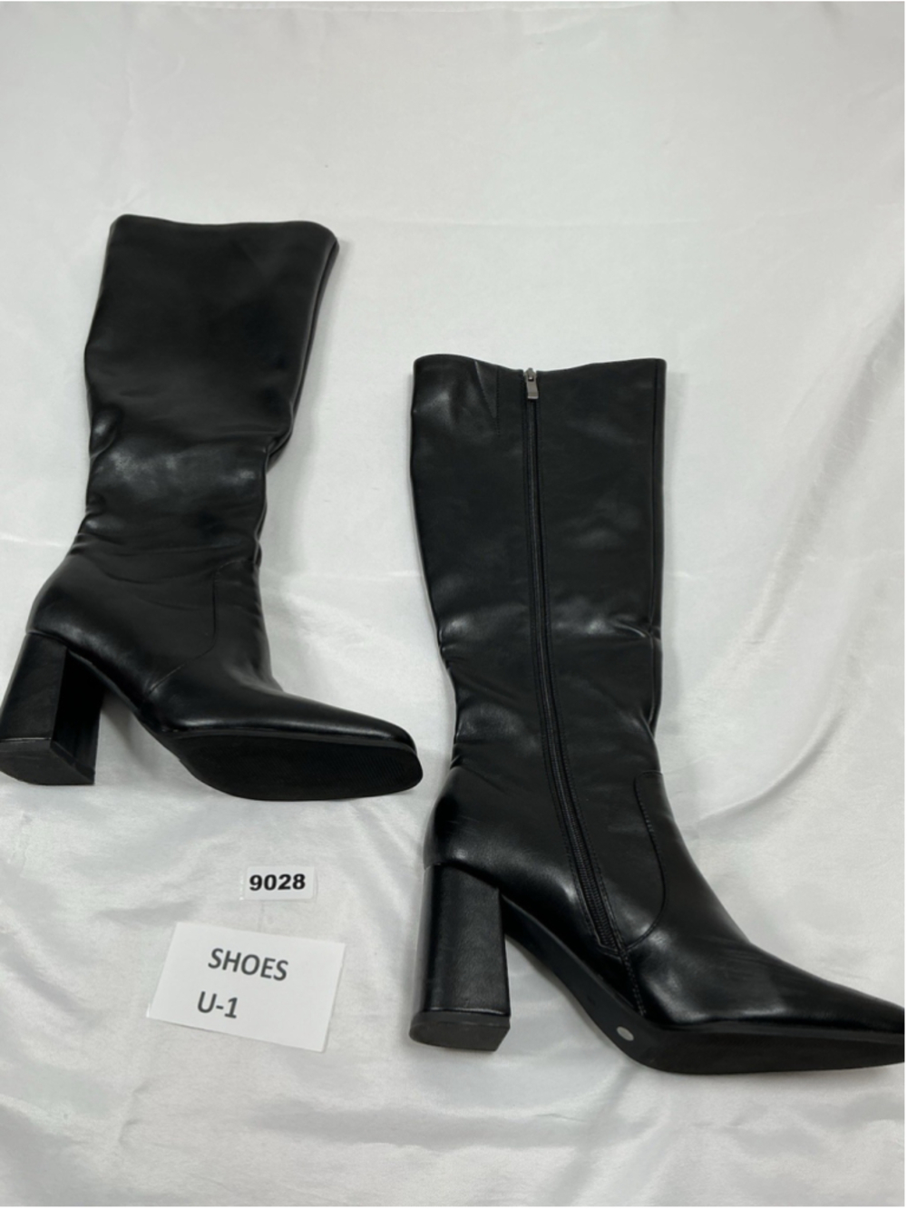 Womans Excellent Modatope Knee High Fashion Boots 9 Black Side Zip